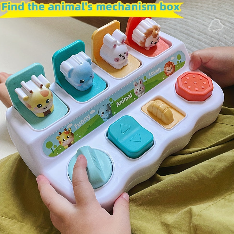 Pop-Up Animal Learning Box for Toddlers 0-3 Years