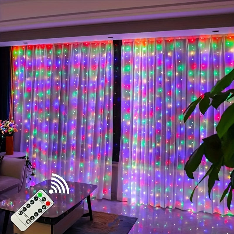 Festive LED Curtain Lights with Remote