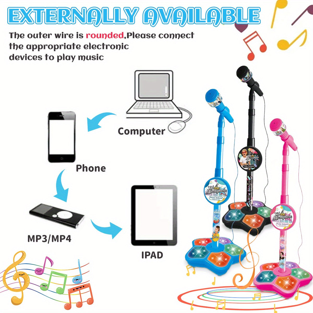 Youngsters' LED Karaoke Microphone