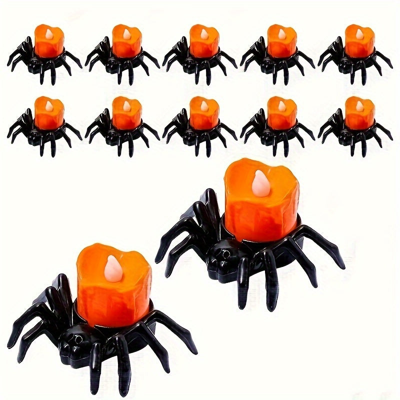 4/8pcs Halloween Spider LED Candle Lights