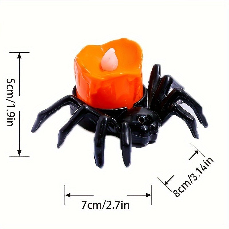 4/8pcs Halloween Spider LED Candle Lights