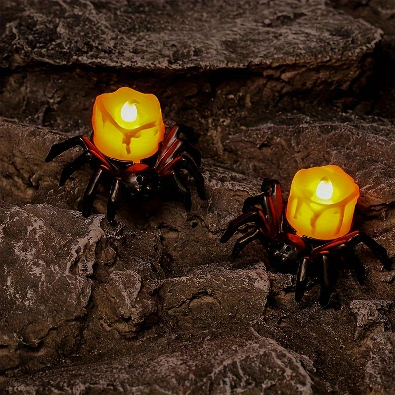 4/8pcs Halloween Spider LED Candle Lights