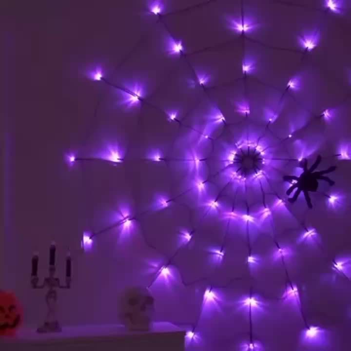 Halloween Spider Web LED Lights Decoration