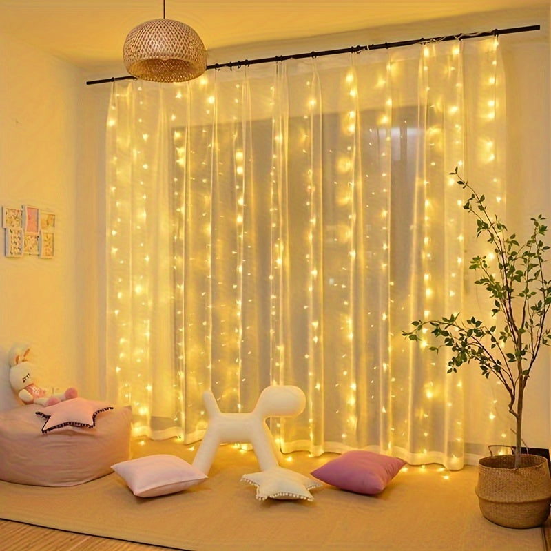 Festive LED Curtain Lights with Remote