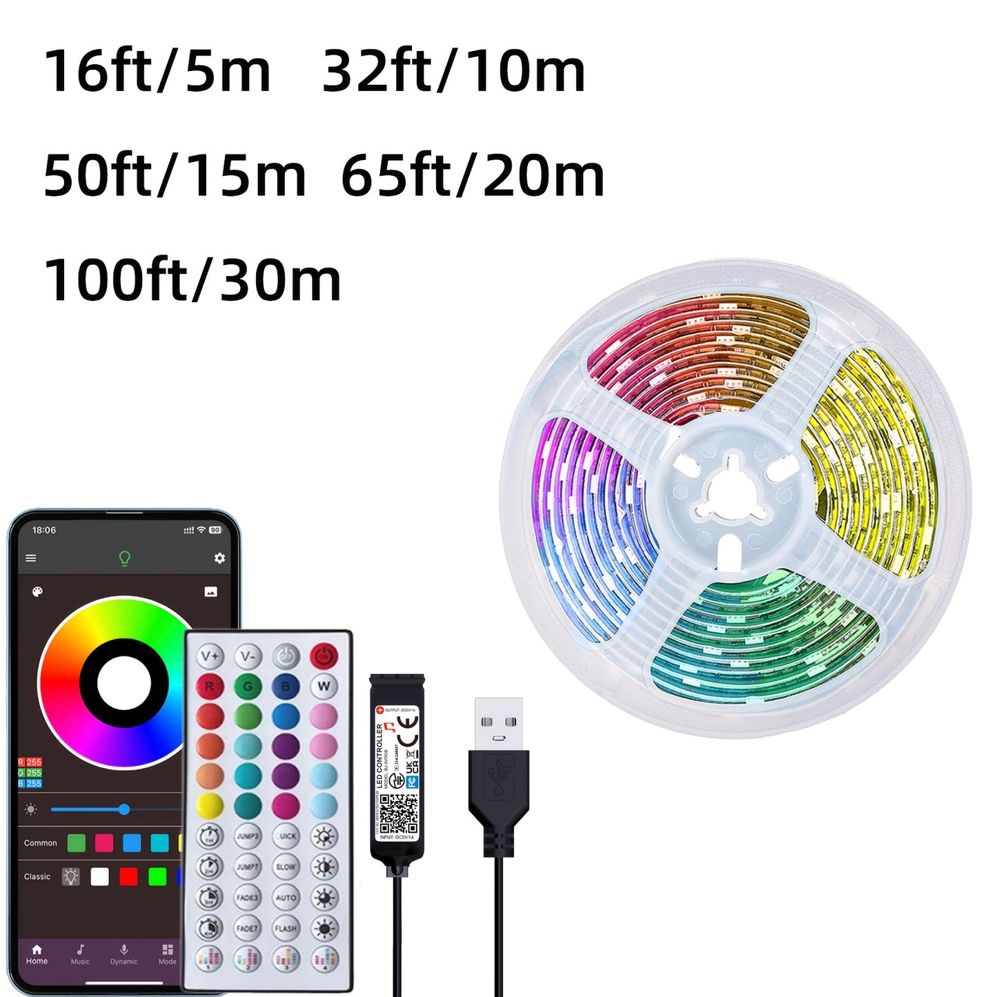 Led Strip Lights, Change Color In Sync With Music