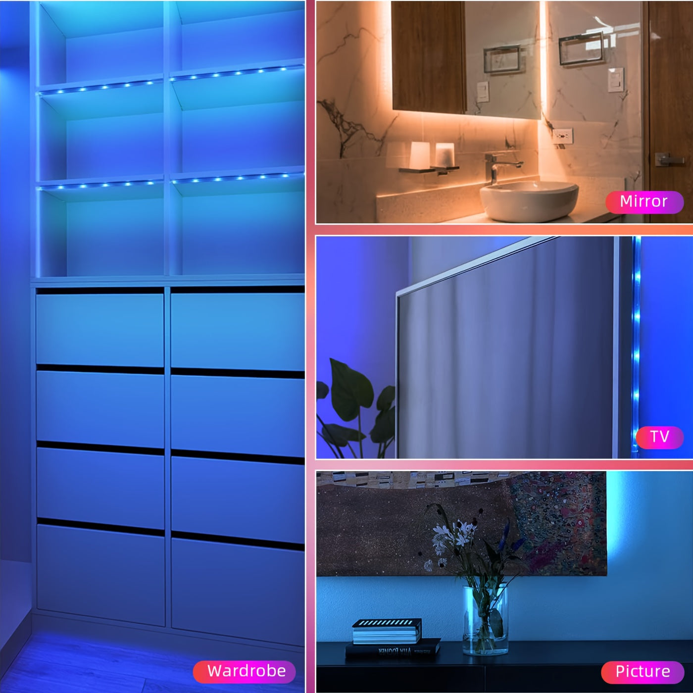 Led Strip Lights, Change Color In Sync With Music