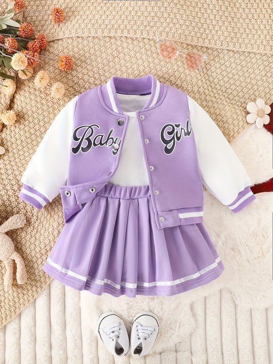 Preppy Style Girls 2pcs BABY GIRL