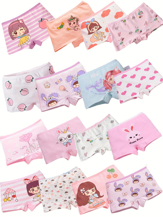 8 Pcs Girl's Cute  Comfy Cotton Underwear Set