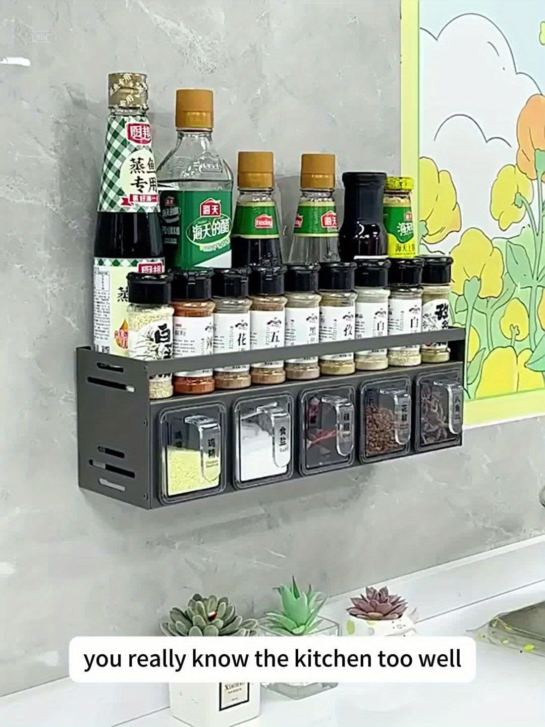 Wall-Mounted Spice Organizer Set