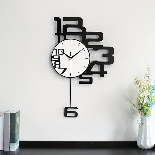 Modern Minimalist Personality Metal Wood Creative Wall Clock