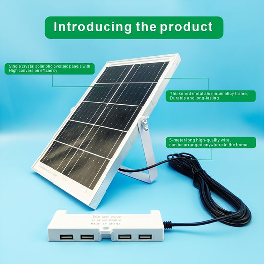 Portable Solar Panel Charger Kit with 4 USB Ports