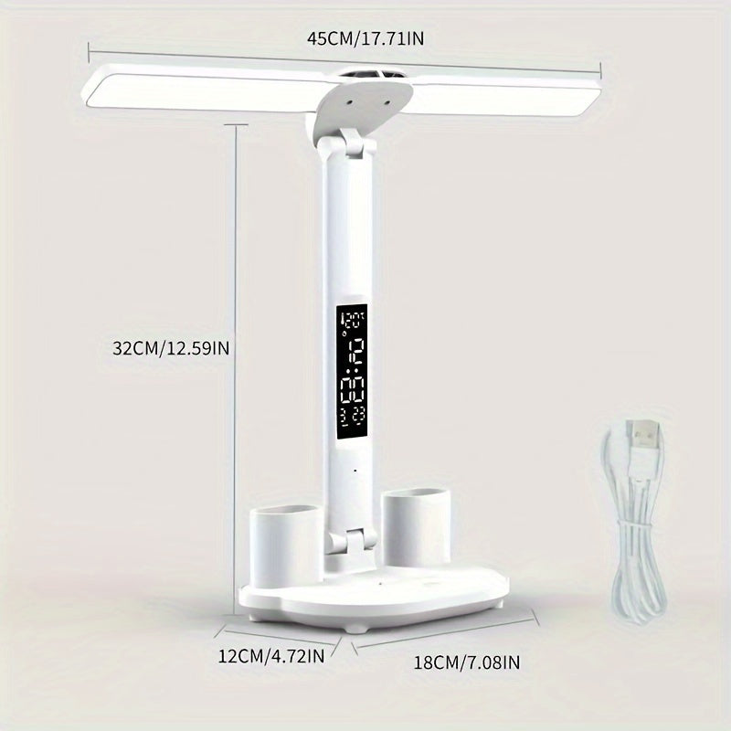 Versatile LED Desk Lamp with Dual Adjustable Heads