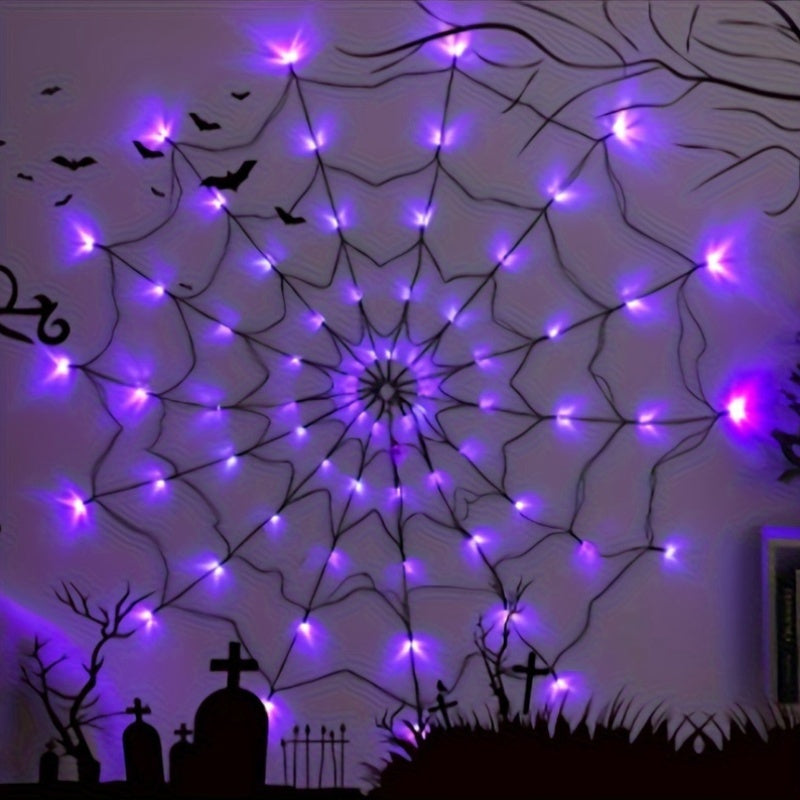 Halloween Spider Web LED Lights Decoration