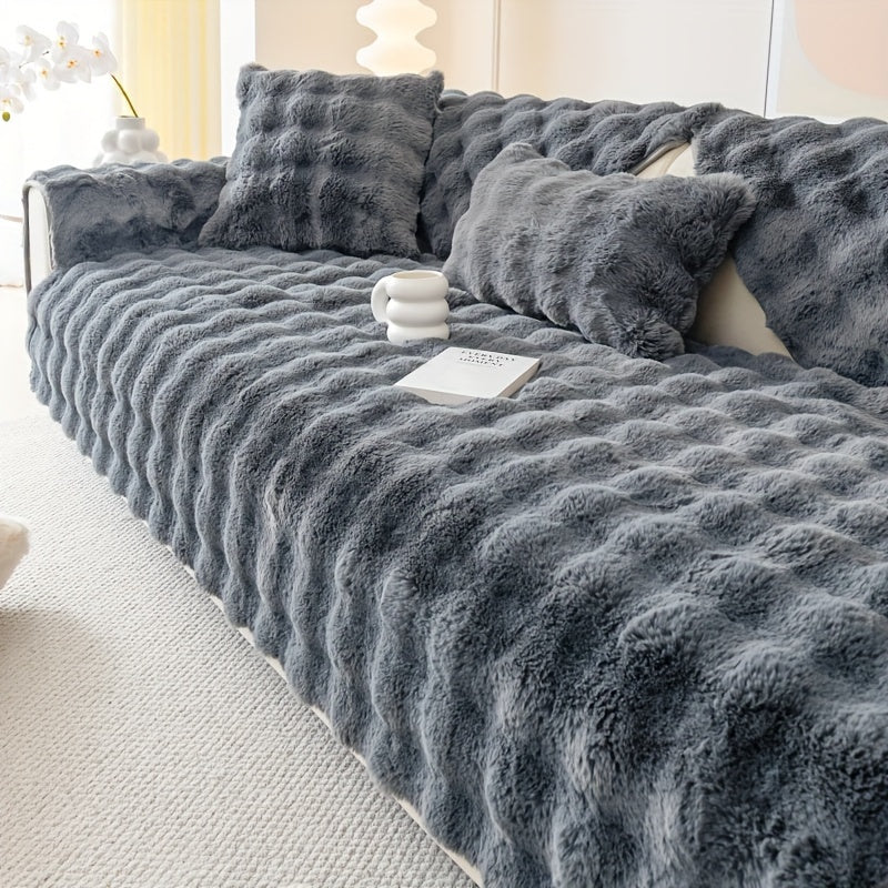 Long Plush Sofa Cushion For Winter Warmth