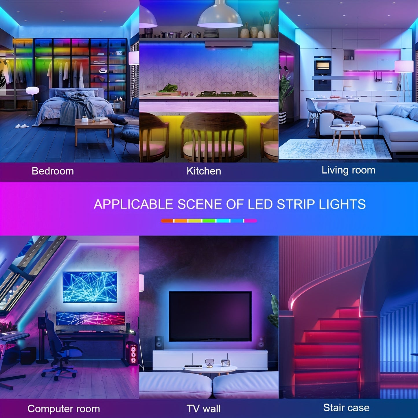 Led Strip Lights, Change Color In Sync With Music