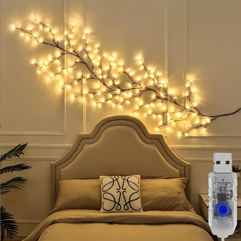 USB-Powered 96 LED Willow Vine Wall Light