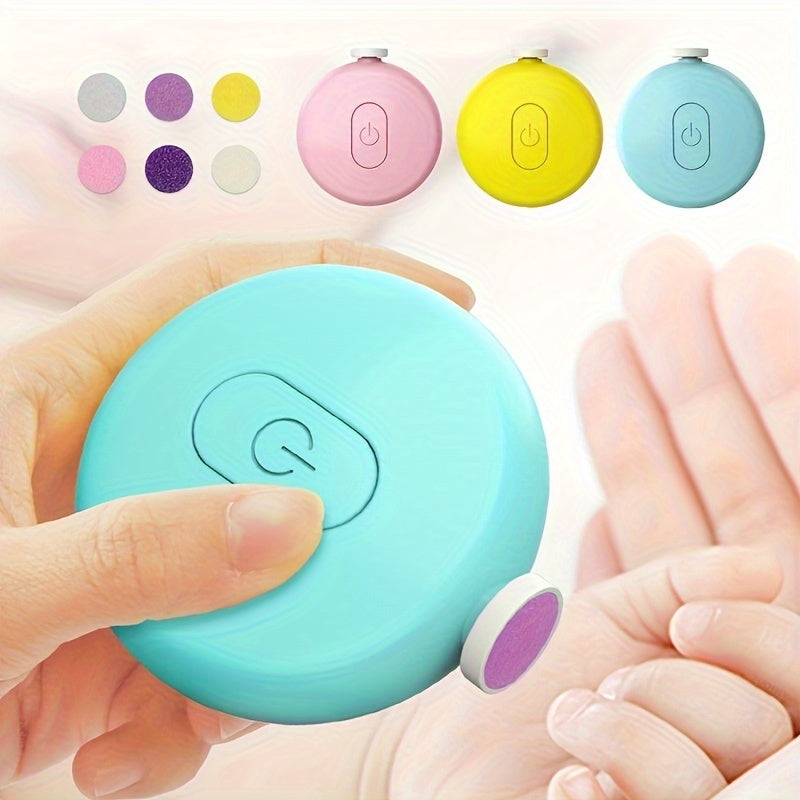 Elektrischer Nagelknipser für Neugeborene – 6 auswechselbare Schleifköpfe, geräuscharm, ergonomisches Design, einfach zu verwenden für die Zehennägel von Säuglingen, Kindern und Erwachsenen – perfekt für eine sanfte, sichere und präzise Nagelpflege