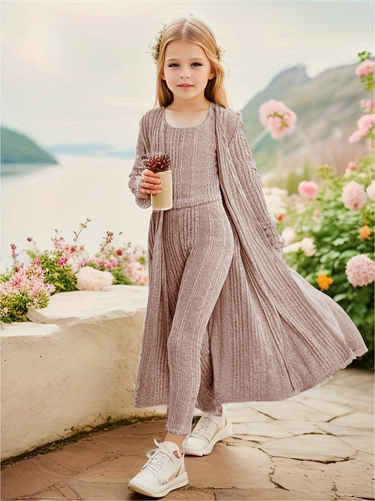 Stretchy Knitwear 3pcs Girls + Top