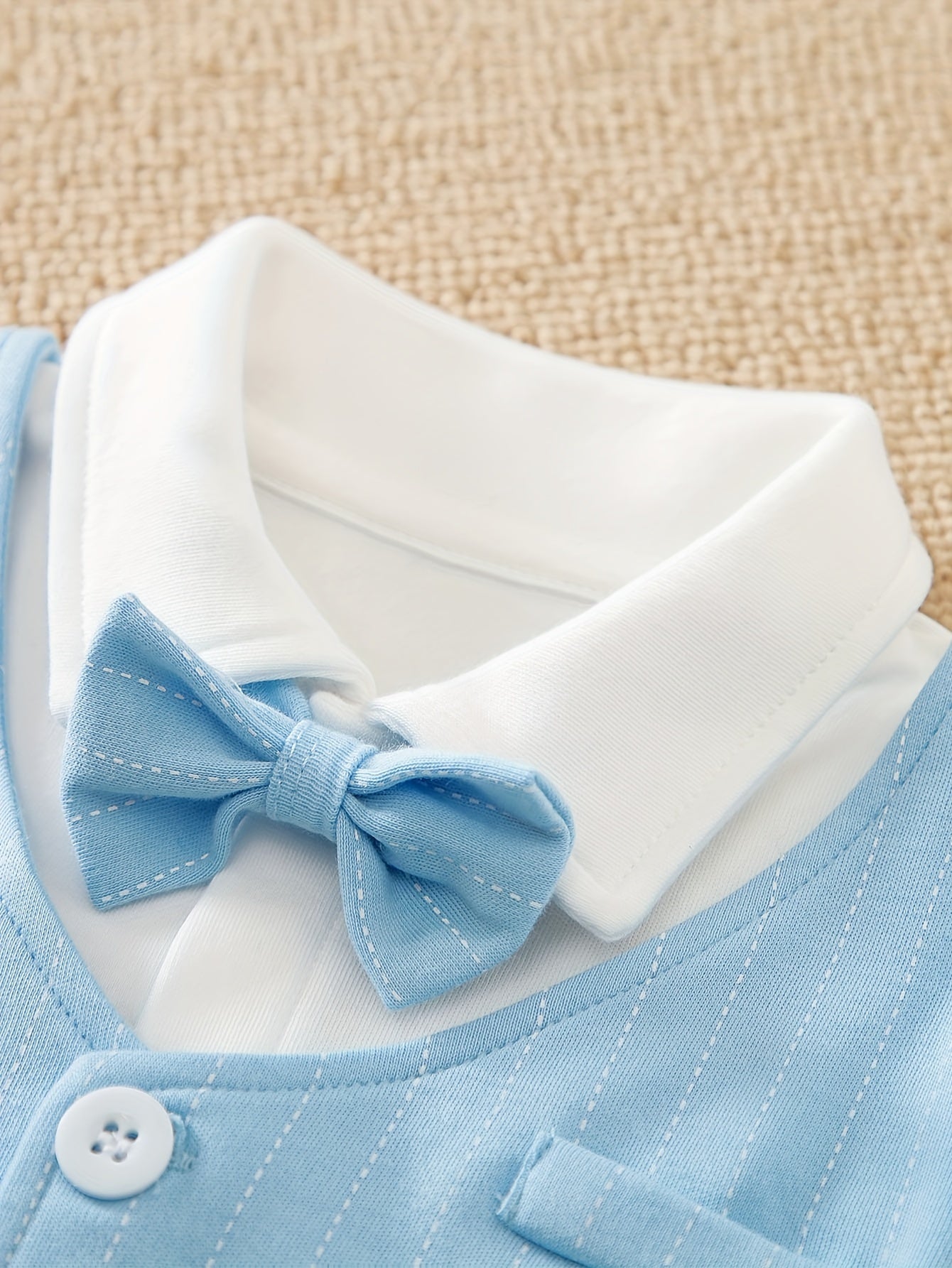 Bowtie Cotton Outdoor Baby Bodysuit, Newborn Boys