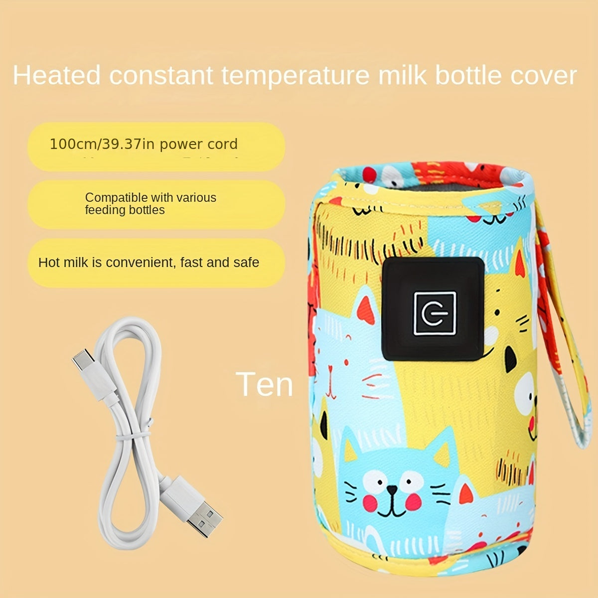 Three-Speed Thermostat Cartoon Milk Bottle Set