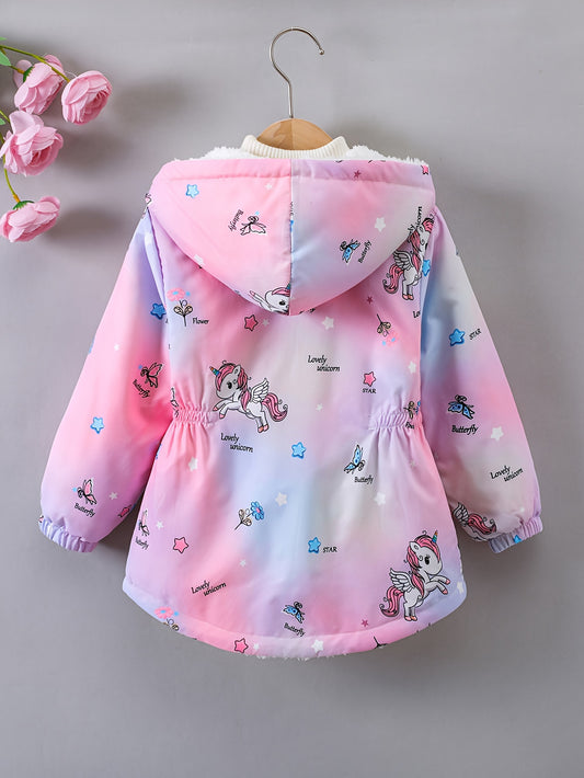 Girls' Jacket  Unicorn For Winter