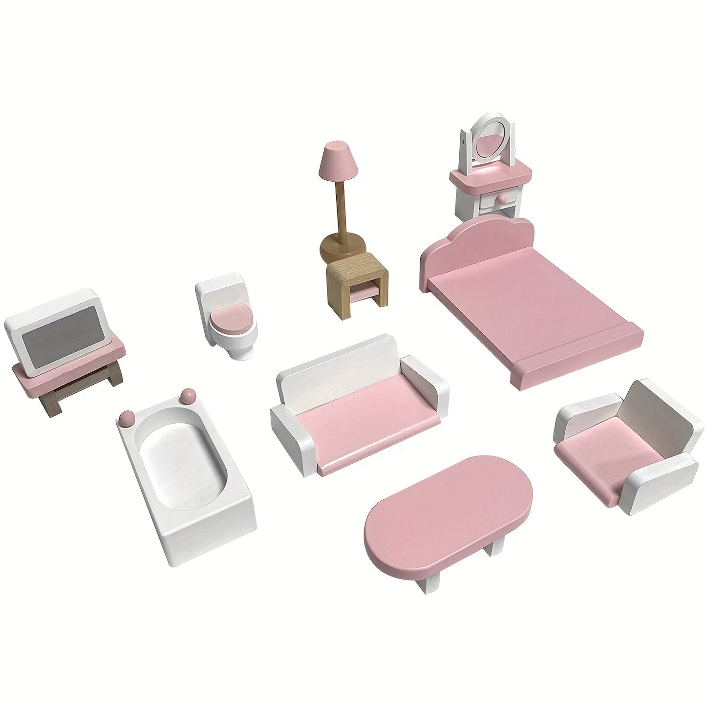 Pink Deluxe Dollhouse with 11 Accessories