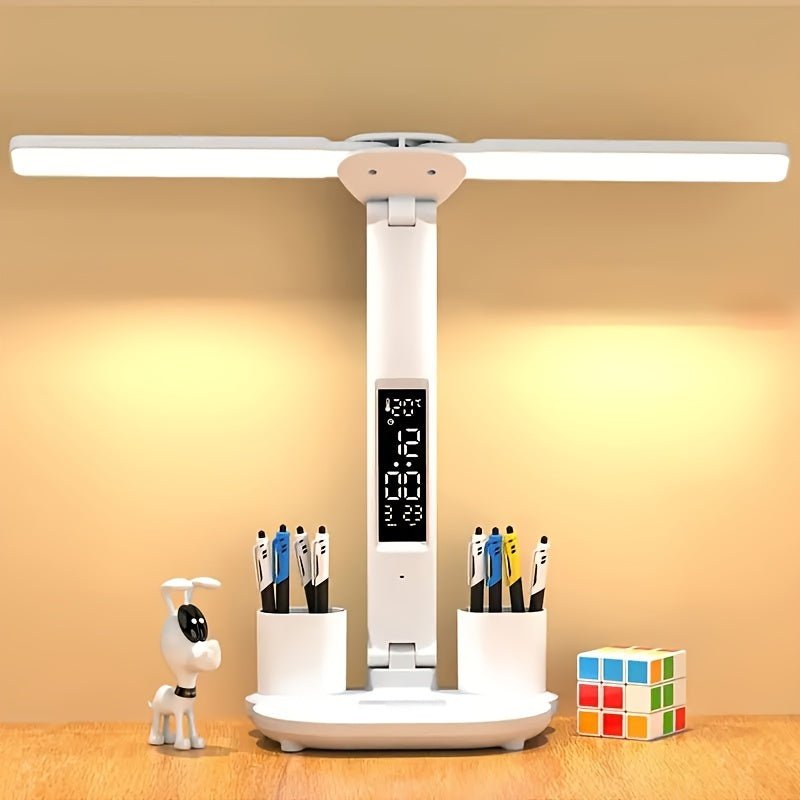 Versatile LED Desk Lamp with Dual Adjustable Heads