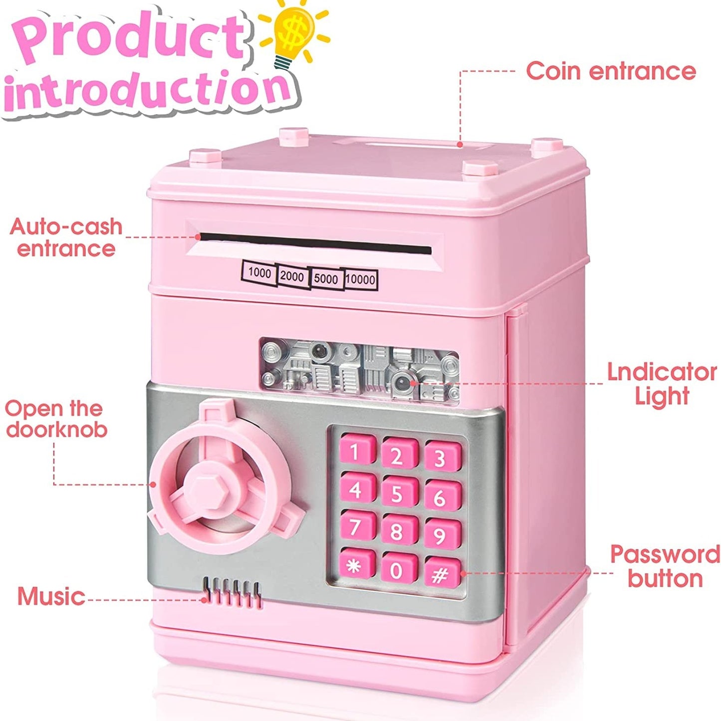 Piggy Bank Cash Coin Can ATM Bank Electronic For Kids