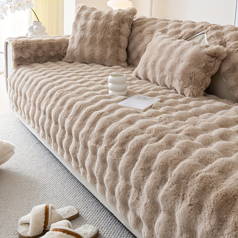 Long Plush Sofa Cushion For Winter Warmth