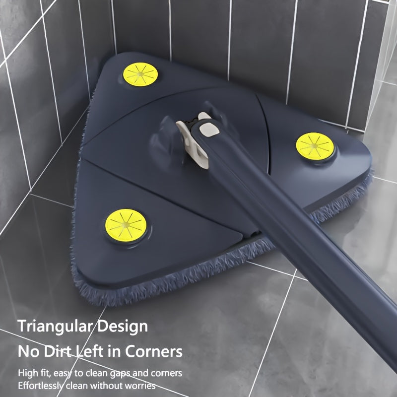 360 Degree Rotation Retractable Triangle Mop for Tub