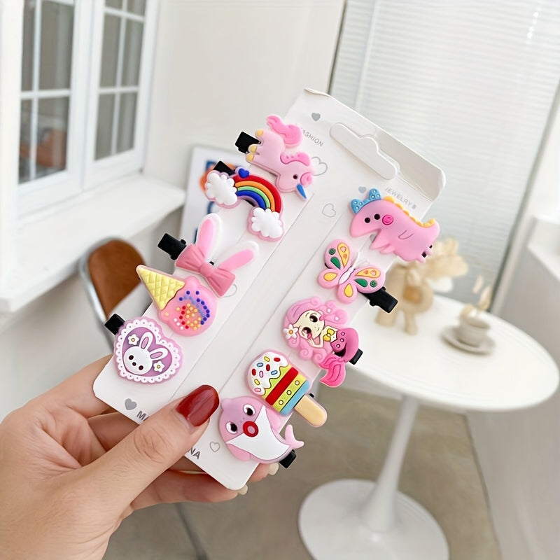 10 Pcs Unicorn Hair Clips