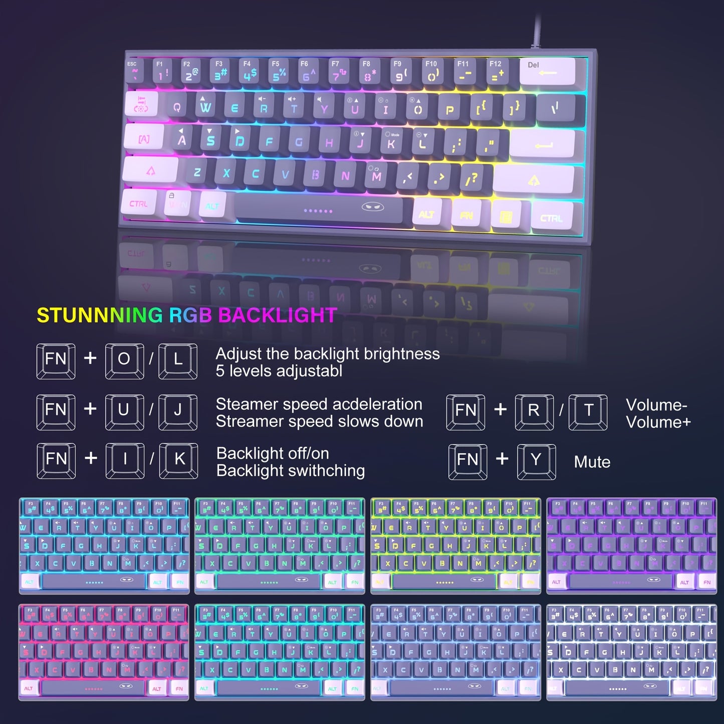 MageGee Mini 60% Gaming Keyboard